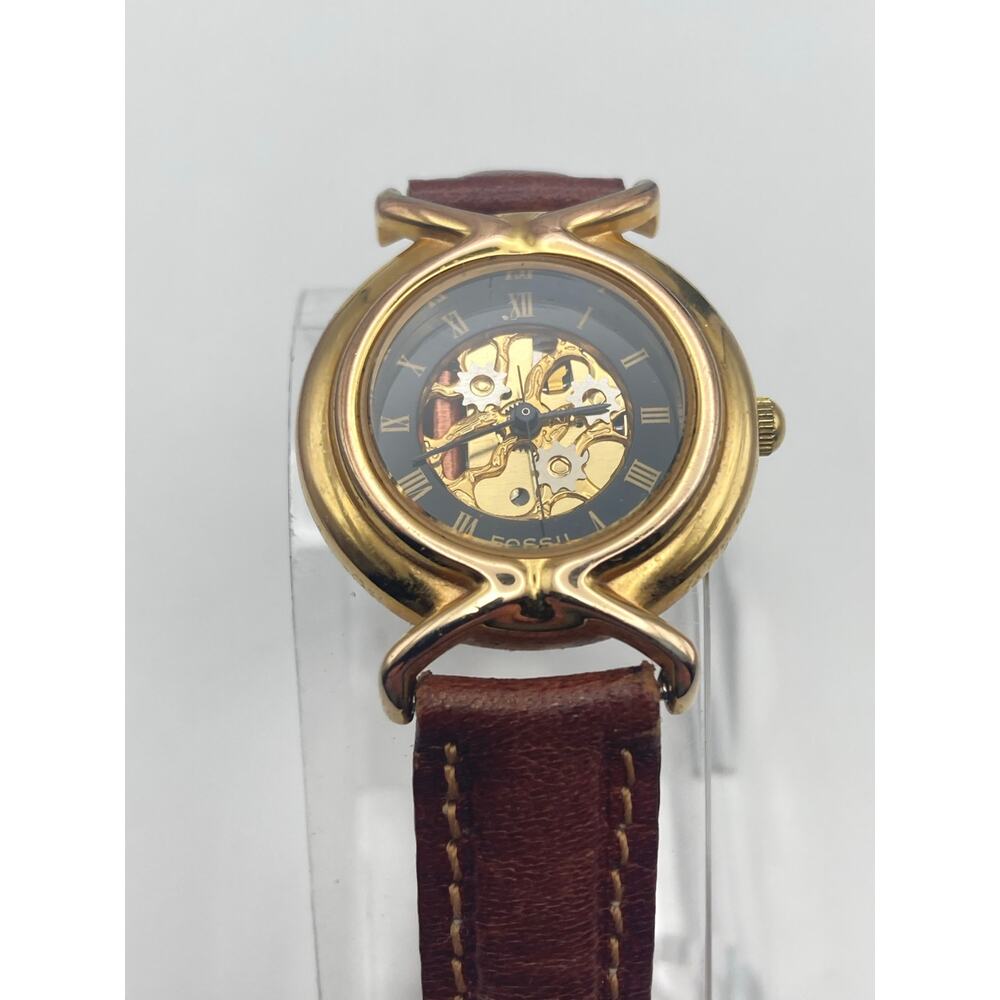 Fossil Women's Skeleton Watch 27mm - Fresh Battery - Adjustable Leather SK-4912 - Picture 6 of 15